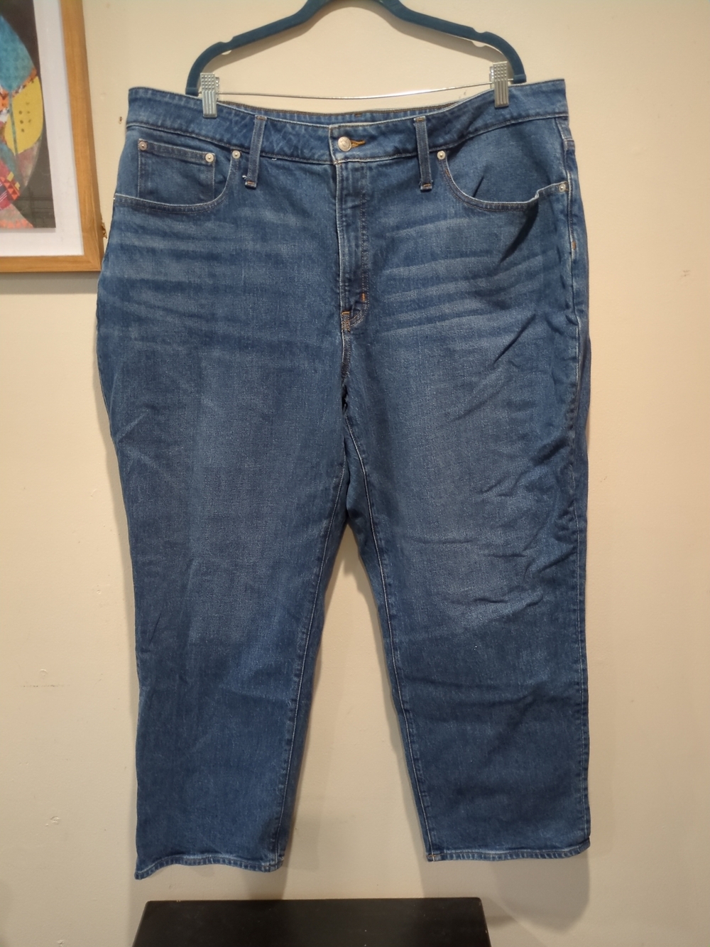 Madewell Curvy Perfect Vintage Medium Wash Straight Leg Jeans - 22W